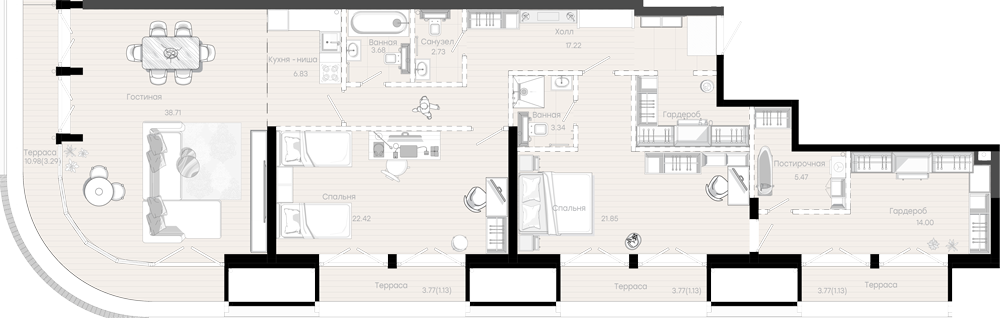 Планировка 148 м²